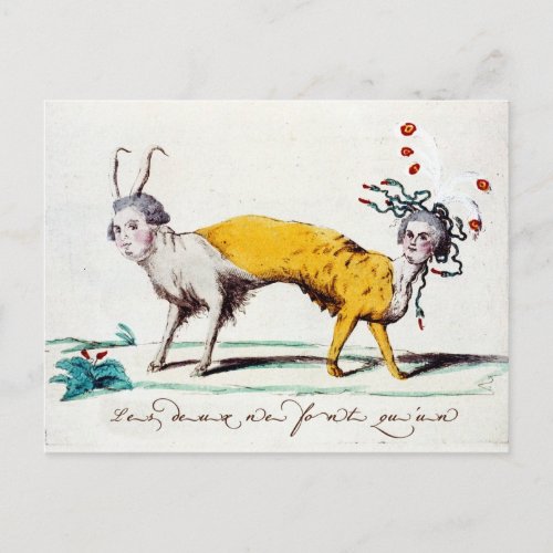 Satire on Louis XVI and Marie Antoinette Postcard
