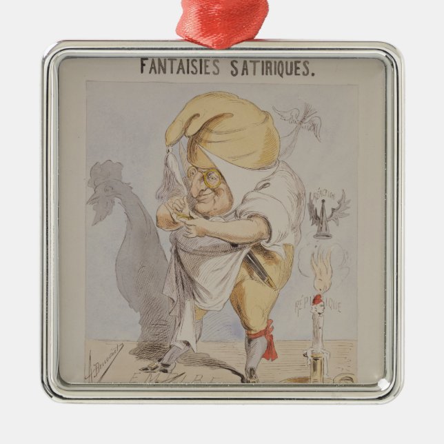 Satirical Fantasies, caricature of Adolphe Metal Ornament (Front)