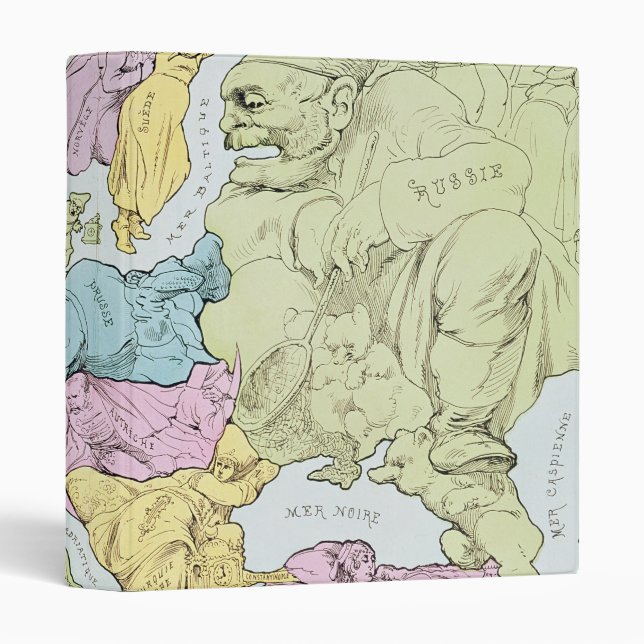 Satirical Map of Europe | 1871 3 Ring Binder (Front/Spine)