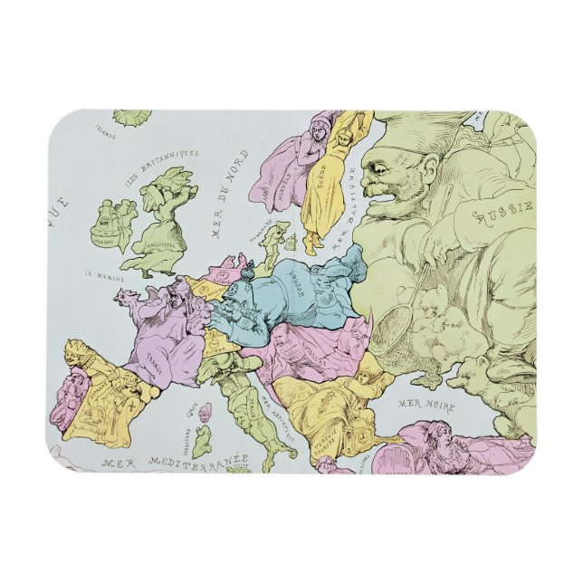 Satirical Map of Europe | 1871 Magnet (Horizontal)