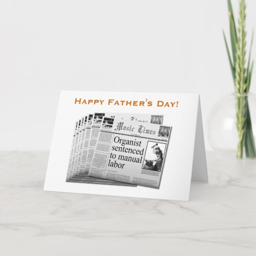 Satirical organist Fathers Day card