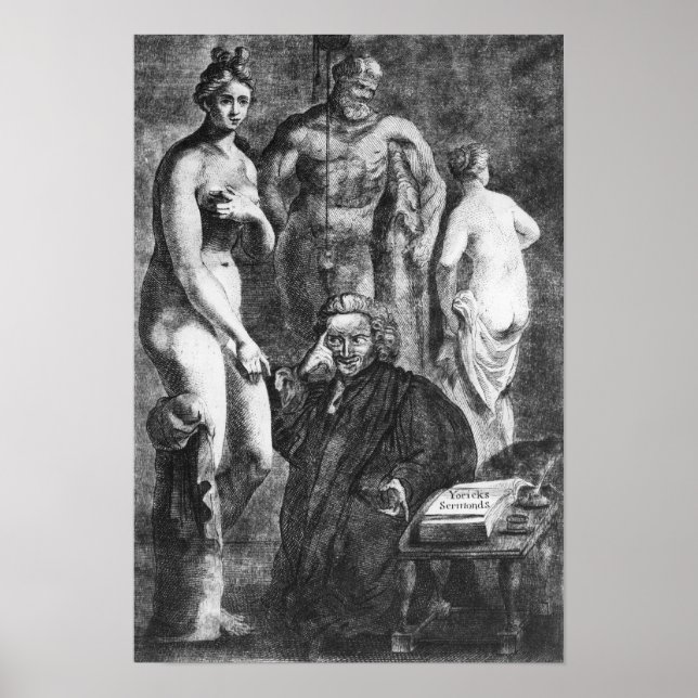 Satirical portrait of Laurence Sterne, c.1761 Poster (Front)