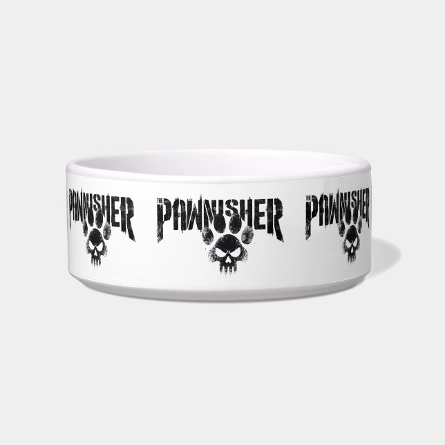 Satirical The Pawnisher Vigilante Terrier Parody Bowl (Front)