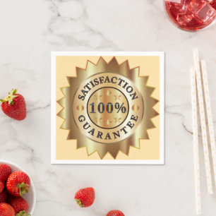 Satisfaction Guarantee Pure White Cocktail Wedding Napkins