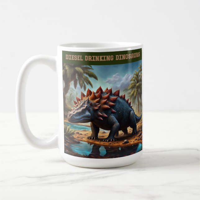  Satisfied Ankylosaurus Coffee Mug (Left)