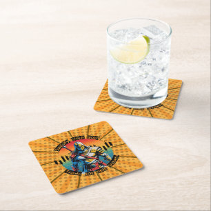 Satisfy Trade motivation Fantasy Design Comic Square Paper Coaster