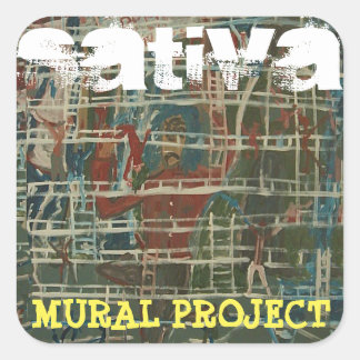 SATIVA MURAL PROJECT SQUARE STICKER