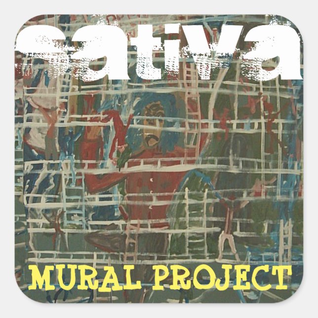 SATIVA MURAL PROJECT SQUARE STICKER (Front)