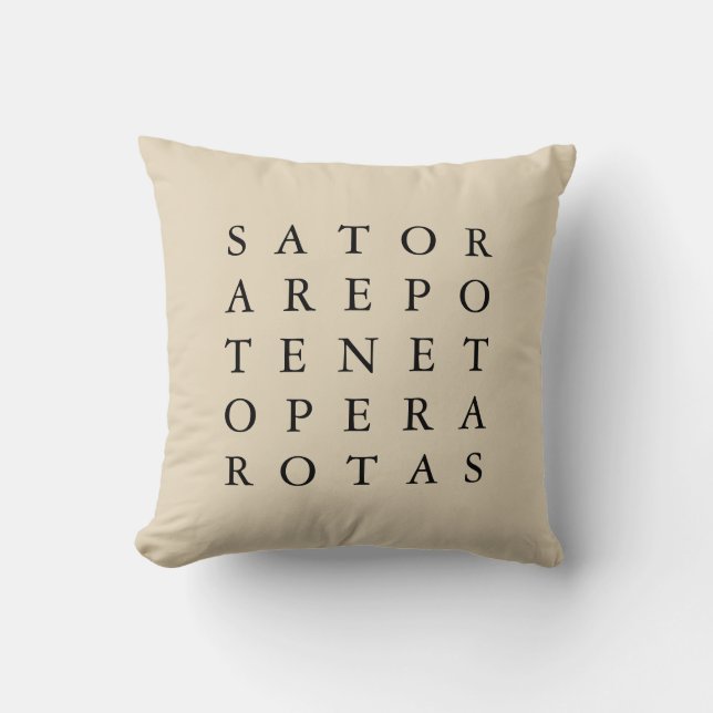 Sator Rotas Ancient Secret Magical Symbol Throw Pillow (Front)