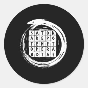 Sator Rotas Square Ouroboros Uroboros Classic Round Sticker