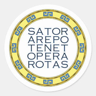 SATOR Square Sacred Palindrome Emblem Classic Roun Round Sticker