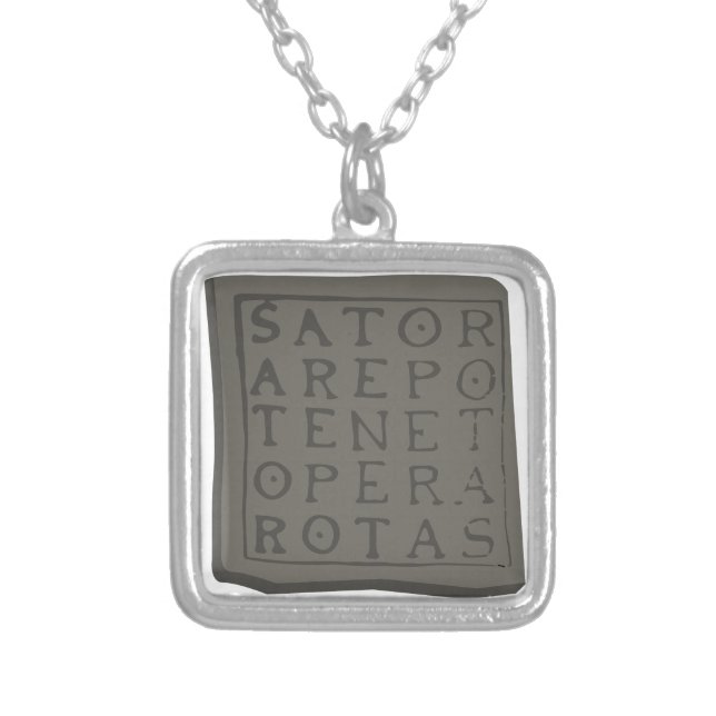 Sator Square Silver Plated Necklace (Front)