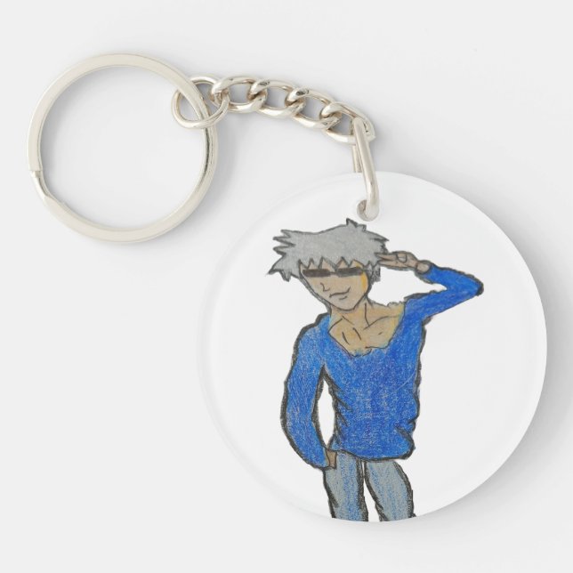 Satoru Gojo drawing printed  Keychain (Front)