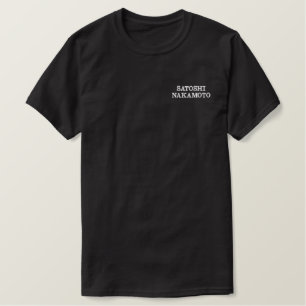 Satoshi Nakamoto Left Chest Embroidered T-Shirt