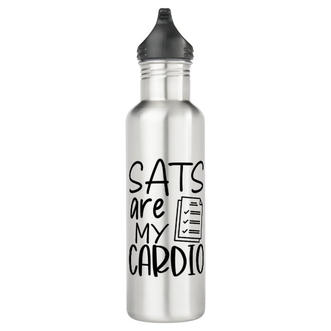 Sats are my cardio stainless steel water bottle (Right)