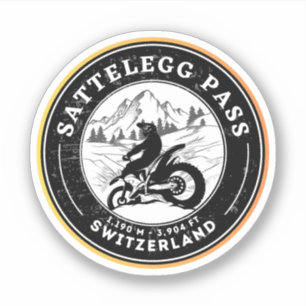 Sattelegg pass swiss–alps motorcycle tour sticker