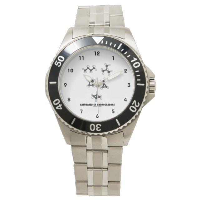 Saturated C4 Hydrocarbons (Oil Chemical Molecules) Watch (Front)