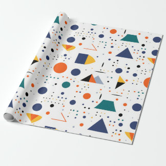 Saturated Colors Abstract Geometric Figures Wrapping Paper