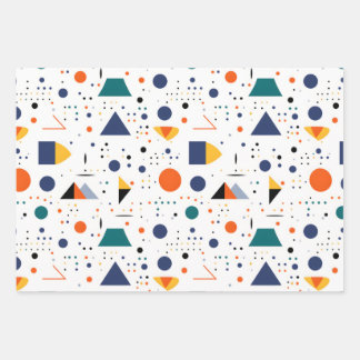 Saturated Colors Abstract Geometric Figures Wrapping Paper Sheets