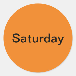 Saturday Day of the Week Orange Stickers