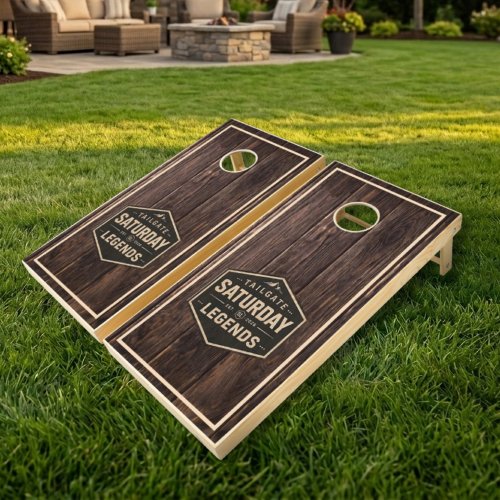 Saturday Legends Dark Wood Cornhole Set