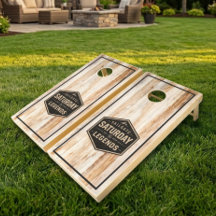 Saturday Legends Light Wood Cornhole Board