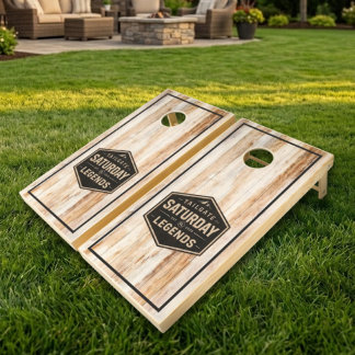 Saturday Legends Light Wood Cornhole Board Set