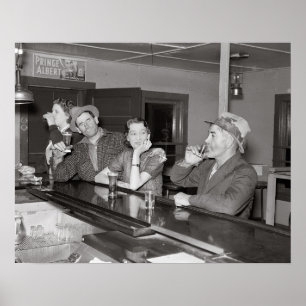 Saturday Night at the Saloon, 1937. Vintage Photo Poster