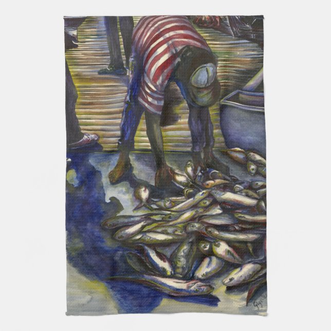 Saturday’s Blessings, Harbor Island Kitchen Towel (Vertical)