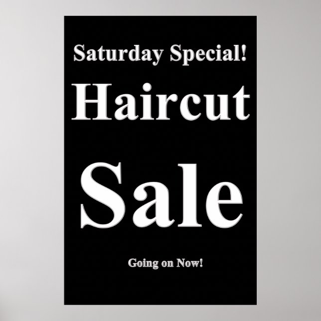 Saturday Special Haircut Sale Beauty Salon Poster (Front)
