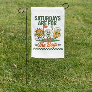 Saturdays Are For The Boys Golf Retro Golfing Garden Flag