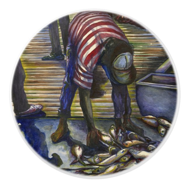 Saturday's Blessings, Harbor Island, Bahamas Ceramic Knob (Front)