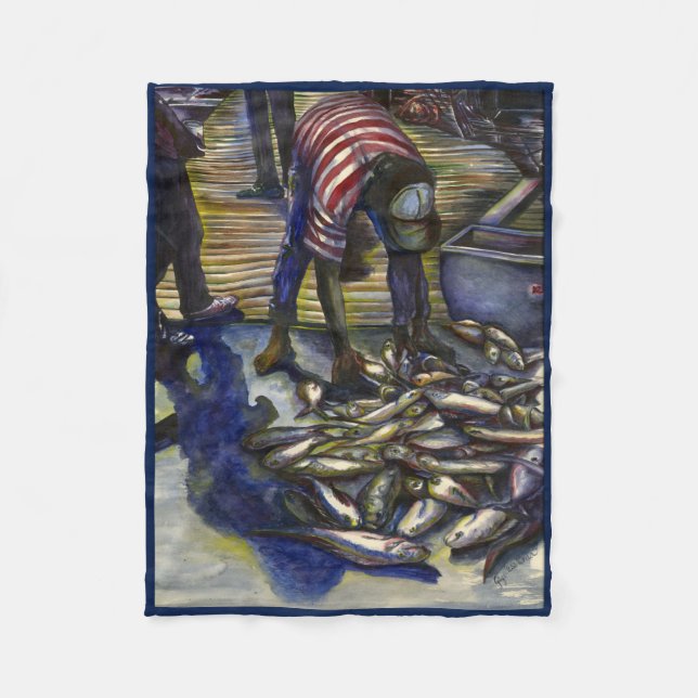 Saturday's Blessings, Harbor Island, Bahamas Fleece Blanket (Front)