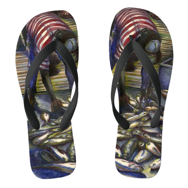 Saturday's Blessings, Harbor Island, Bahamas Flip Flops (Footbed)
