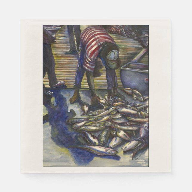 Saturday's Blessings, Harbor Island, Bahamas Paper Napkins (Front)
