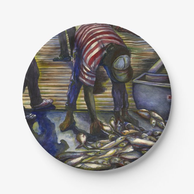 Saturday's Blessings, Harbor Island, Bahamas Paper Plates (Front)