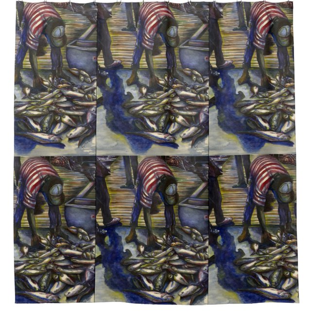 Saturday's Blessings, Harbor Island, Bahamas Shower Curtain (Front)