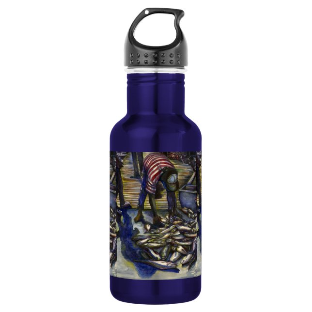 Saturday's Blessings, Harbor Island, Bahamas Stainless Steel Water Bottle (Front)
