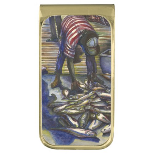 Saturdays Blessings Harbor Island Gold Finish Money Clip