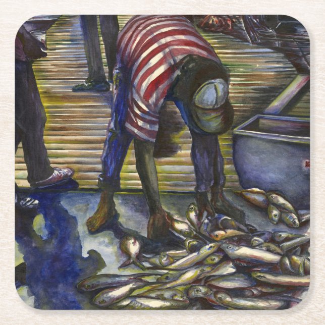 Saturday's Blessings, Harbor Island Square Paper Coaster (Front)