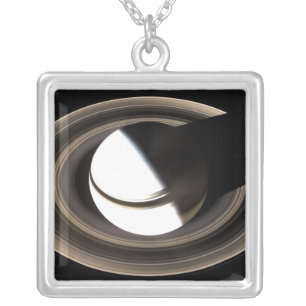 Saturn 2 silver plated necklace