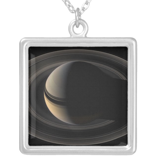 Saturn 3 silver plated necklace (Front)
