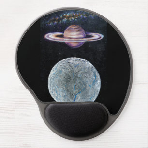 Saturn and Enceladus Gel Mouse Pad