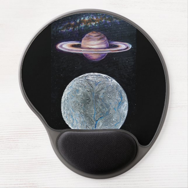 Saturn and Enceladus Gel Mouse Pad (Front)