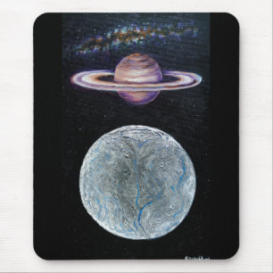 Saturn and Enceladus Mouse Pad