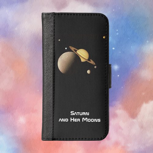 Saturn and Her Moons  iPhone X Wallet Case