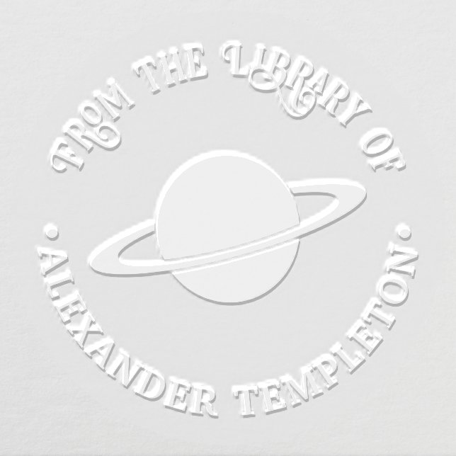 Saturn and its Rings #3 Library Book Name Embosser (Design)