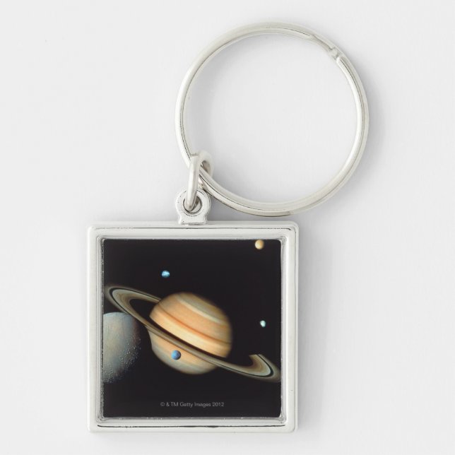 Saturn and satellites keychain (Front)