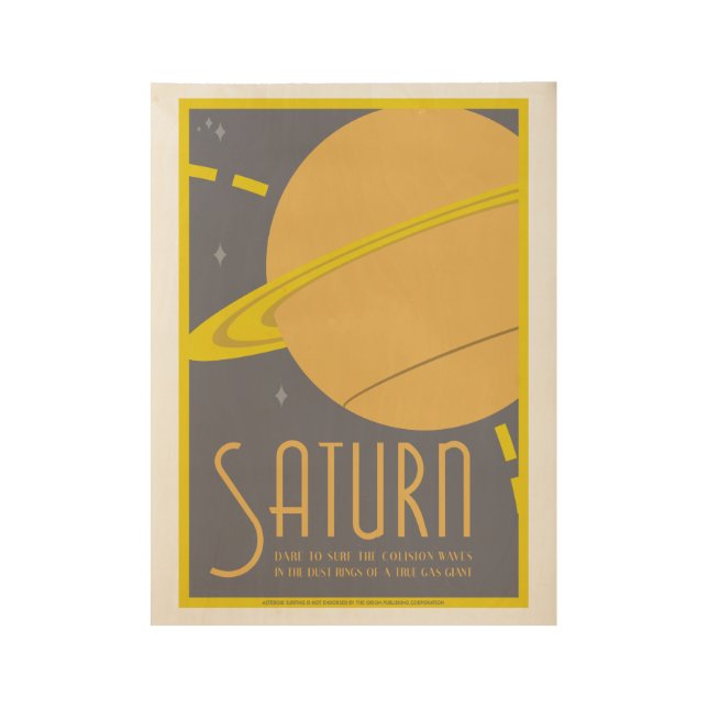 Saturn Art Deco Space Travel Poster (Front)