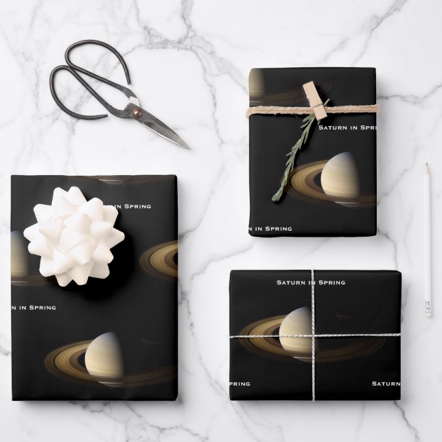 Saturn at Spring Equinox, Cassini-Huygens Wrapping Paper Sheets (Front)
